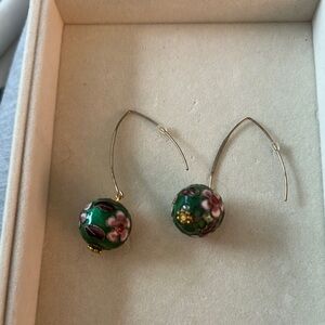 Elegant Floral Green Earrings